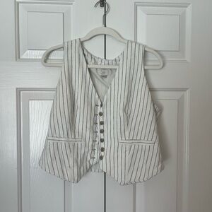 Striped Button-Up Vest